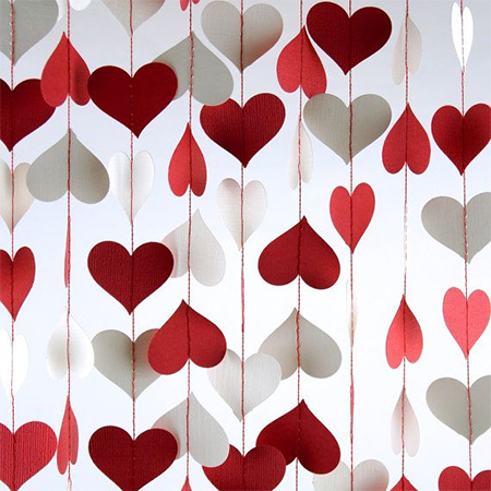paper heart valentine gardland home decor