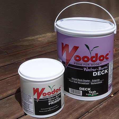 woodoc waterbased water borne exterior deck sealer and plus life primer
