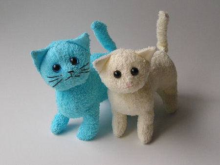 recycle old towel into cute kitty childrens soft toy