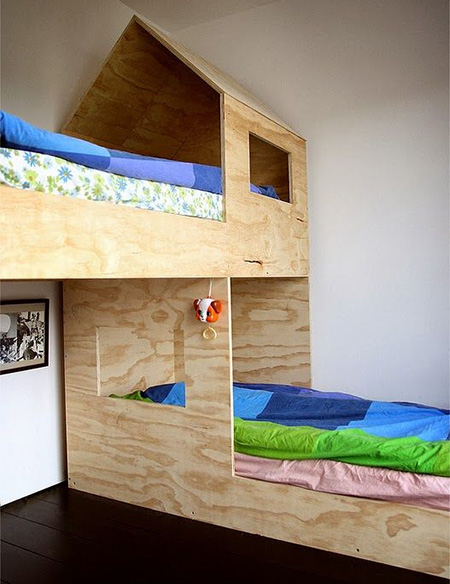 plywood bunk beds childrens bedroom design ideas