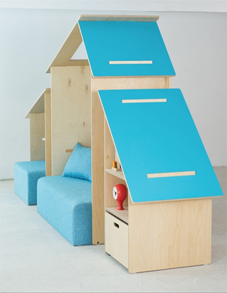 plywood childrens bedroom furniture and decor with play house