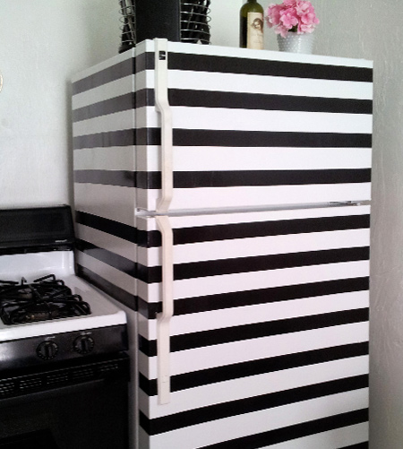 stripes with striped refrigerator
