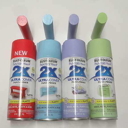 rust-oleum 2x colours to spray wood pegs 