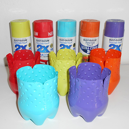 reciclados de plástico recipientes festa garrafa favor com 2x ferrugem-oleum tinta spray