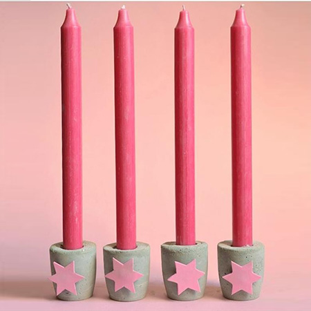 Cement candle holders for party or special occasion