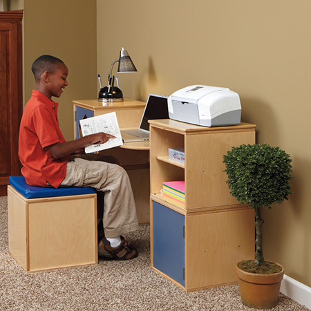 Modular cube desk for child's bedroom