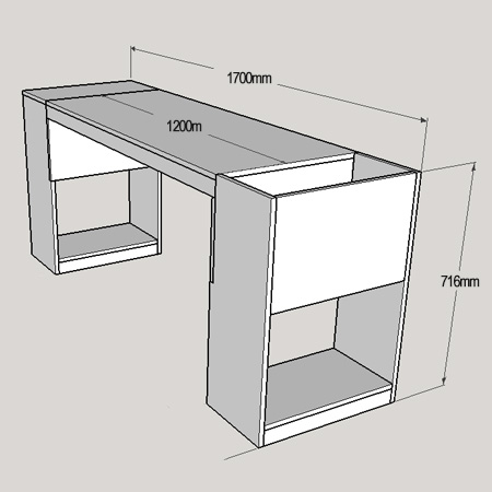 You can also modify the total length of the desk simply by reducing the length of the top and top supports. 