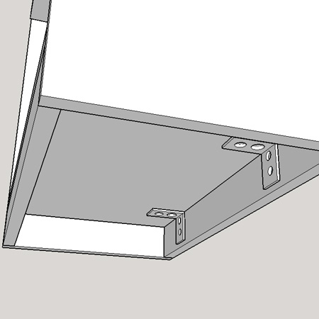 4. Use wood glue to secure the side aprons in place at the base of the cubby section. If using a pockethole jig or biscuit joiner you can cut slots to secure the aprons in place. If not, use wood glue and steel angle brackets to attach.
