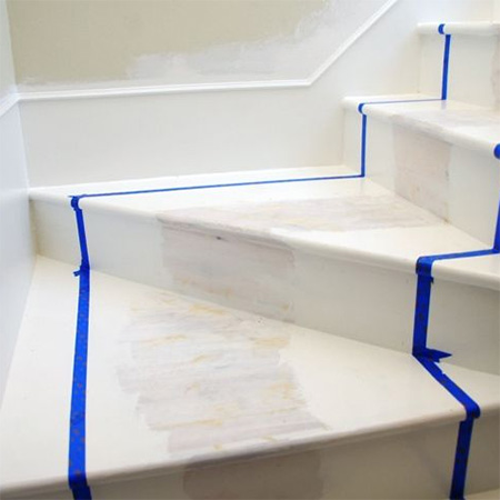 Painted wood staircase
