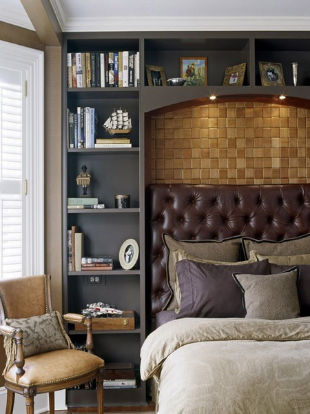 Storage ideas around the headboard tiles