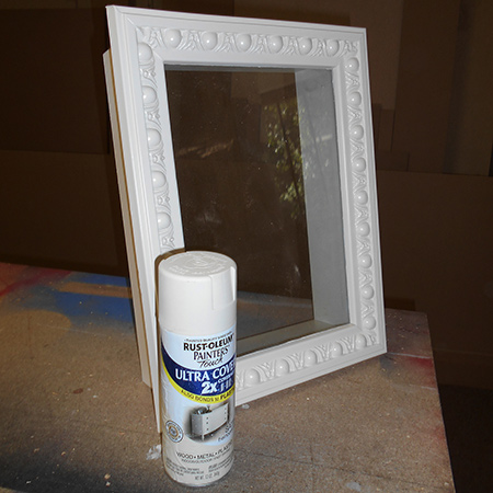 Spray inside and outside the shadow box with Rust-Oleum 2X Ultra Cover