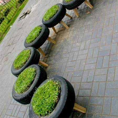 More ideas for using old tyres outdoors in the garden for seating