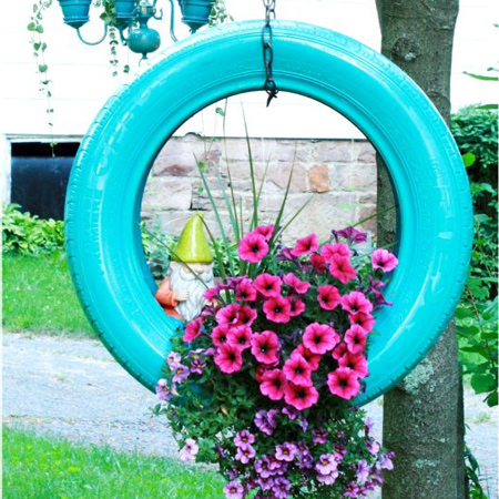 ideas for using old tyres in the garden