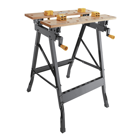 An inexpensive fold-up work bench will set you back about R300 and will take up hardly any space in a garage or shed.