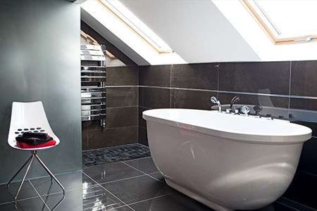 attic or loft conversion for additional or extra bathroom