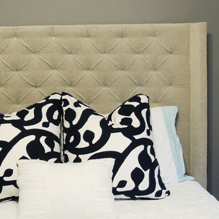 Tufted headboard with a unique twist