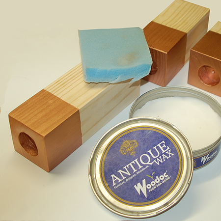 On the unpainted sections I applied Woodoc antique wax. This just offers a level of protection for the wood. 