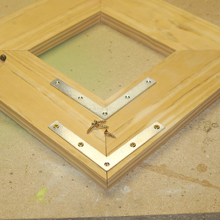 Definitely easy and inexpensive... use wood glue, steel braces and 16mm screws to secure the corners on your picture frames. 