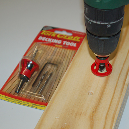 The Tork Craft Decking Tool is great for DIY Divas! Now you can cut down on the time spent drilling pilot holes and having to countersink all the holes by using one easy accessory.