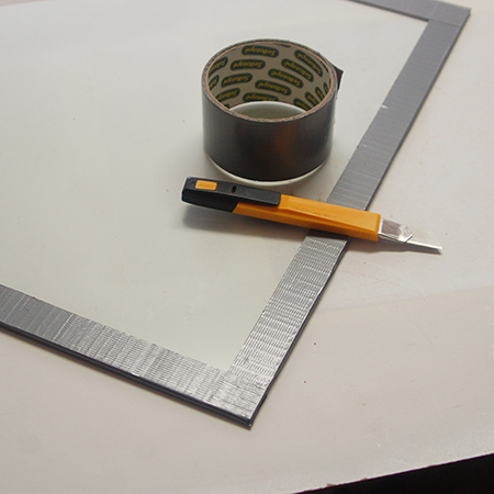 5. Measure up and have the glass cut to fit. Measurements are not supplied as there will be differences here and there and it is far better to measure and then have the glass cut. Wrap the edges with duct tape to cover up sharp or rough edges 