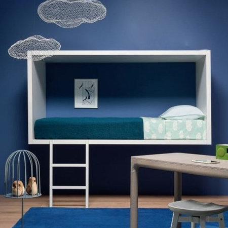 Colourful childrens or kids bedroom with prominent paints