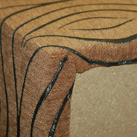 Upholstered ottoman fold fabric