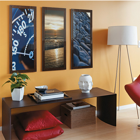 Make a bold display of art, posters or enlarged photos