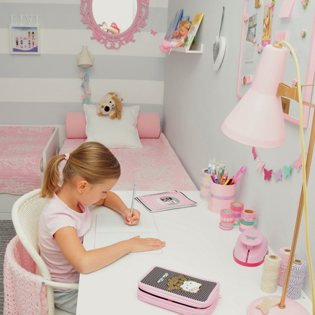 Rust-Oleum 2X spray paint is the most affordable and easiest way to turn mismatched accessories into the perfect complementary pink pieces for a little girl's bedroom.