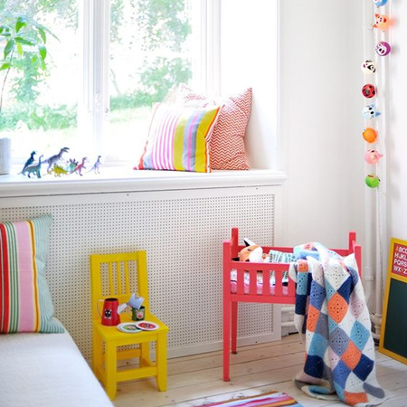 Colourful childrens or kids bedrooms with rustoleum
