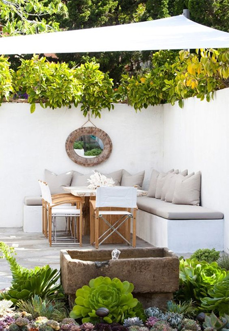Whatever the size of the space, choose a design that fits in with your style of living and the available space. You need to allow for seating or dining furniture, as well as small areas where indigenous, water-wise or colourful plants can be potted up. We have some great ideas for using breeze blocks for easy planting solutions.