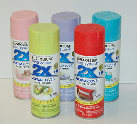 Rust-Oleum 2X is available in so many colour options, both satin and gloss. 