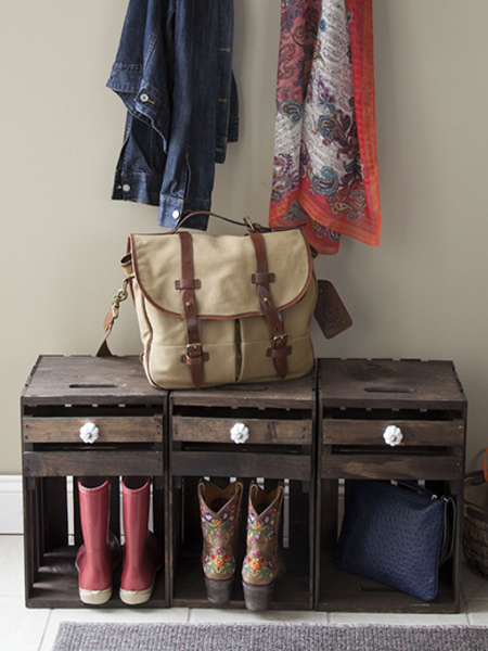 There are so many ways to use these wood crates for storage in the home.