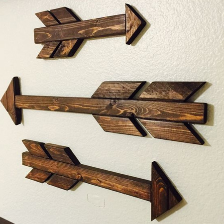 Wooden arrows as wall art is trending at the moment and you will find them on display in many a home. You can easily make your own using reclaimed or pine planks found at your local Builders. Stain the finished design using Woodoc gel stain or tinted Woodoc sealer, or apply Woodoc antique wax.