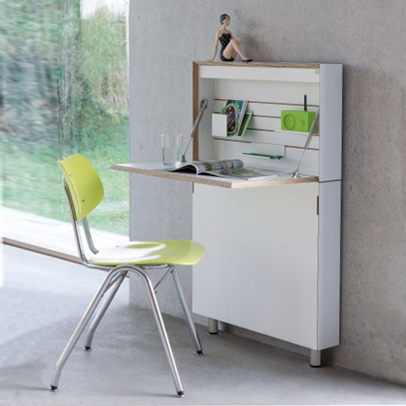 LED lighting inside the cabinet allows you to plug in anywhere and set up a work space