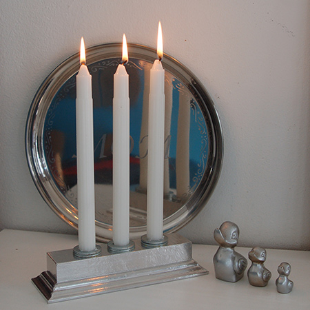 Quick Project: Faux pewter candle holder