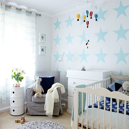 Use our star template and Prominent Paints Sheen in your choice of colour to create a magical star nursery for your little one.