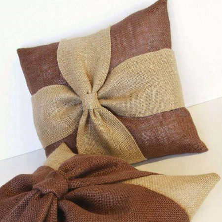 Decorative cushions are another idea for using burlap for home decor. 