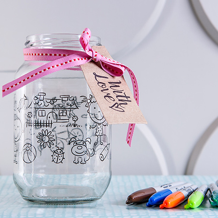 The new range of Consol Colouring in Jars is available in two sizes – a 1L or 3L jar – and can be purchased with or without six colourful Sharpie markers.