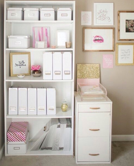beautiful home office ideas - storage cabinets