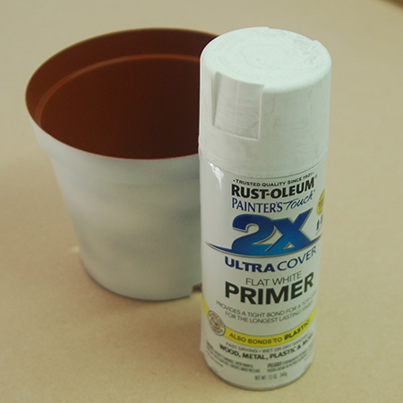 Spray all the pots with a primer coat