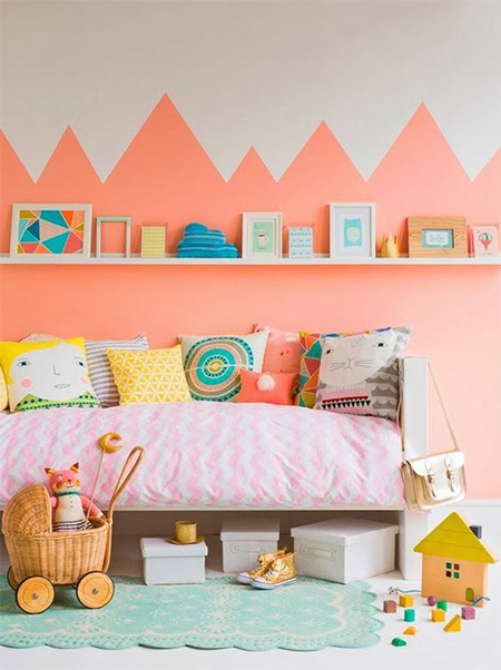 If you still haven't built up enough energy to paint walls with a chevron pattern - hurray! Chevron is out and zigzags are a fun way to use paint to add fun detail to walls, especially in a child's bedroom.