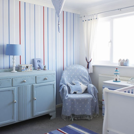 Wallpaper is a playful way to add colour and pattern to a nursery is to use wallpaper. Alternatively, you can use paint techniques or vinyl wall stickers to make a feature wall that will grab attention. However, while it's fun to incorporate pattern in a smaller nursery - limit this to just one feature wall