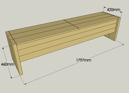 The storage bench is made from 22mm PAR pine that you will find at your local Builders Warehouse and is assembled using a Kreg Pockethole Jig. 