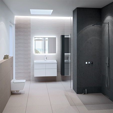 The Geberit Xeno2 bathroom series is synonymous with architectonic design minimalism. Clear geometric lines outside – soft, natural shapes in the inner basin.