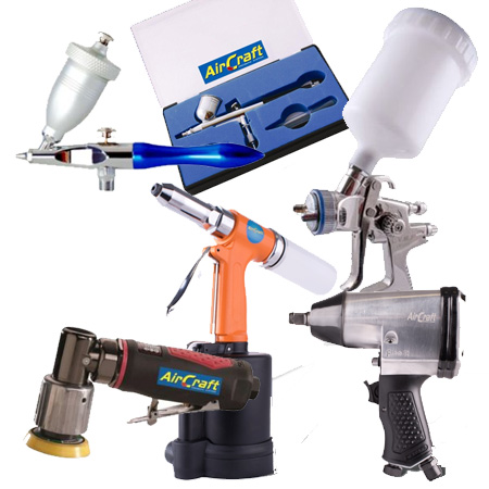With a single compressor your can add to your pneumatic collection of tools: give your made furniture a professional finish with a spray gun attachment, or try your hand at airbrushing or sandblasting. There's also a sanding attachment, an air wrench and a riveter. 