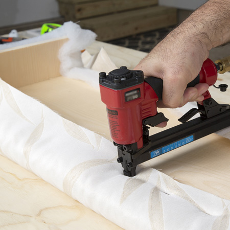 Use a pneumatic stapler for all your upholstery projects.