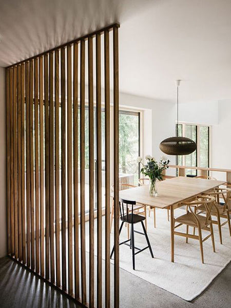 Super simple to make and with all materials readily available at your local Builders or hardware store, a simple wood partition is an easy way to create zones within an open plan living area.