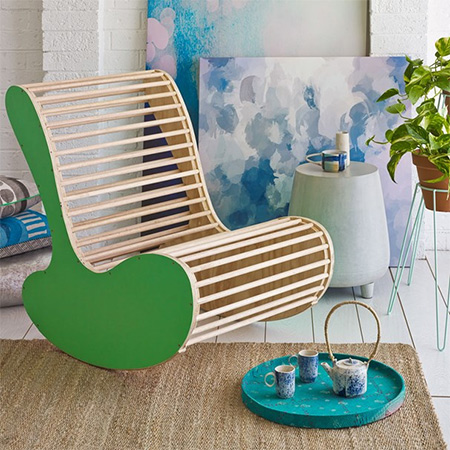 This is not your granny's rocking chair - this rocking chair is a modern take on an old classic and is ideal for a nursery, playroom, or for relaxing in the den.