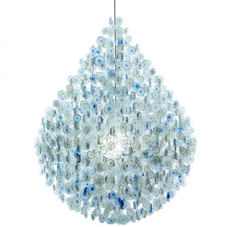recycle or repurpose plastic bottles into chandelier light fitting