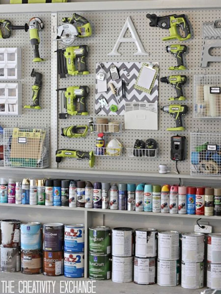 With the garage cleaned out and partially organised, you may even find that you now have space to set up a small workshop for your DIY projects. If you need a place to practise your skills, use pegboards and shelves to store your tools and accessories.